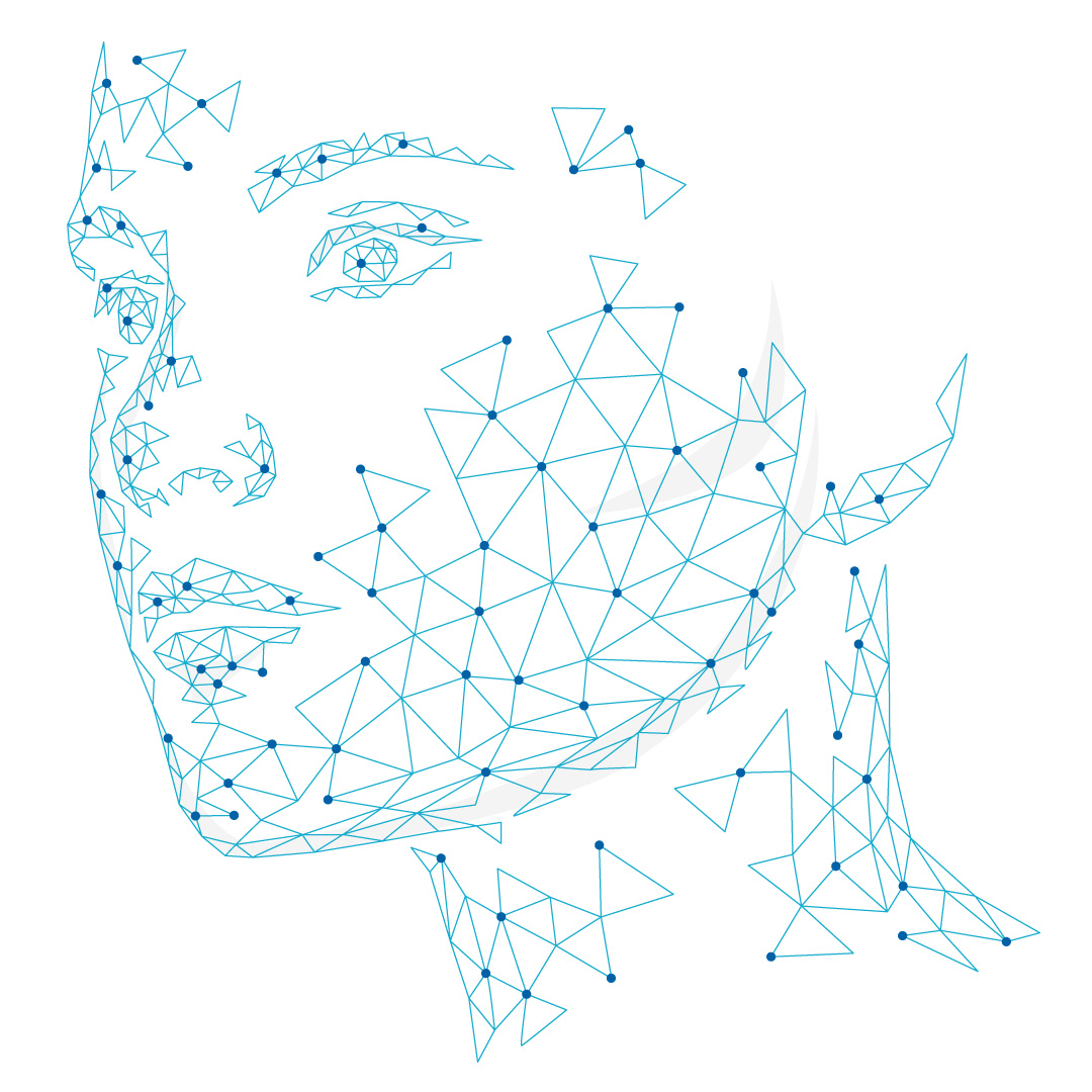Illustration 3d-scanning punktmoln av ett ansikte